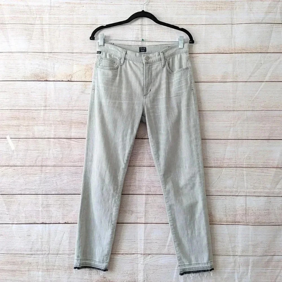 Citizens of Humanity Size 28 Rocket Crop High Rise Skinny Jeans Greenish Gray - Picture 14 of 14